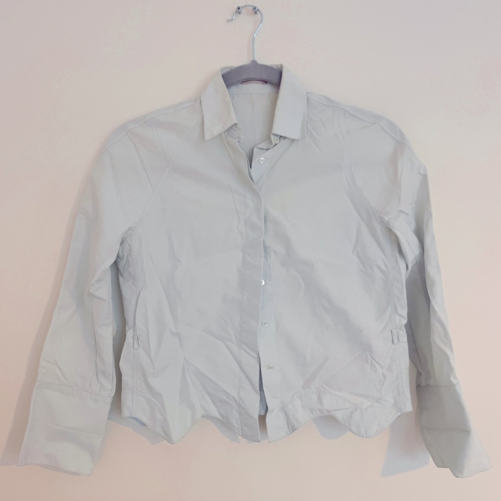 Vintage Alaia tuxedo shirt with wavy hemline size S/XS